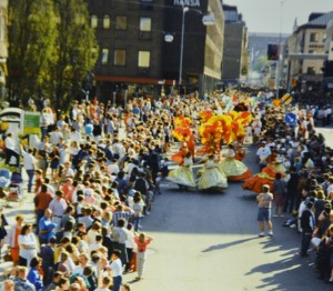 Gatukarnevalen i Norrköping i slutet av 1980-talet var en av de största i Sverige.